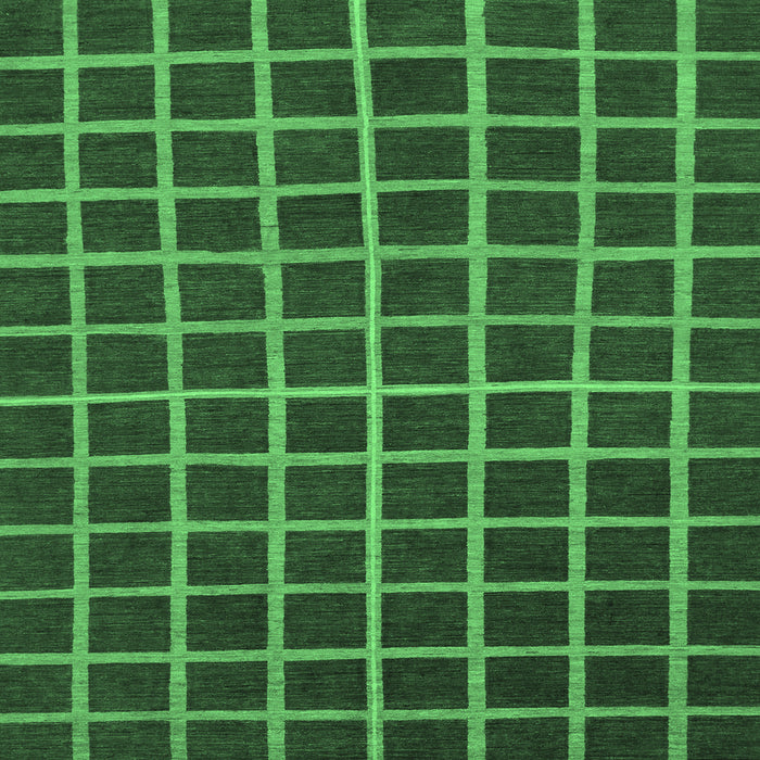 Square Machine Washable Checkered Emerald Green Modern Area Rugs, wshabs1501emgrn