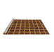 Sideview of Machine Washable Checkered Brown Modern Rug, wshabs1501brn