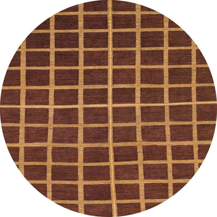 Round Machine Washable Abstract Saffron Red Rug, wshabs1501