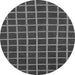 Round Machine Washable Checkered Gray Modern Rug, wshabs1501gry