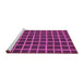 Sideview of Machine Washable Checkered Purple Modern Area Rugs, wshabs1501pur