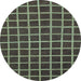 Round Checkered Light Blue Modern Rug, abs1501lblu