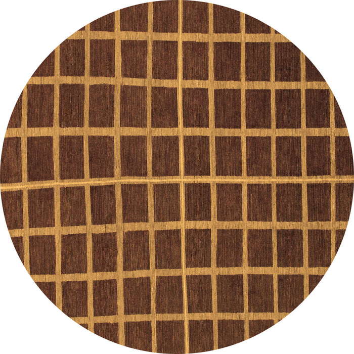 Round Checkered Brown Modern Rug, abs1501brn