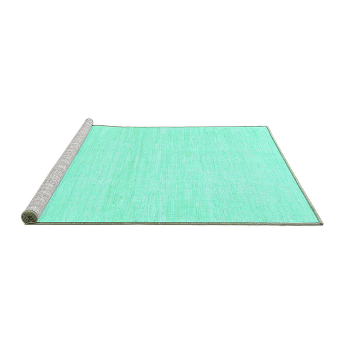 Sideview of Machine Washable Solid Turquoise Modern Area Rugs, wshabs1502turq