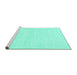 Sideview of Machine Washable Solid Turquoise Modern Area Rugs, wshabs1502turq