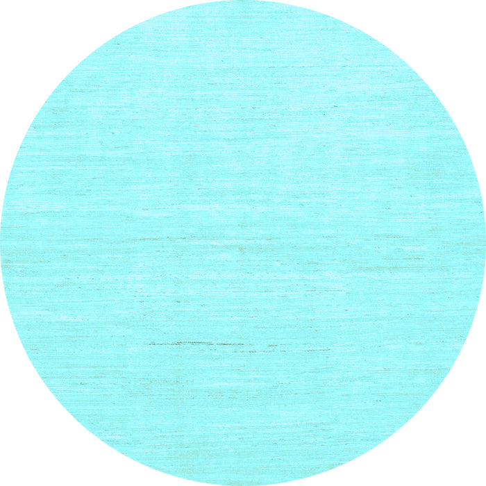 Round Machine Washable Solid Light Blue Modern Rug, wshabs1502lblu