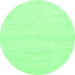 Round Solid Emerald Green Modern Rug, abs1502emgrn