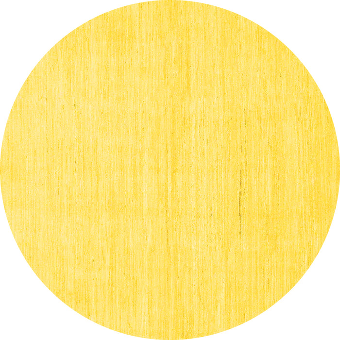 Round Solid Yellow Modern Rug, abs1502yw