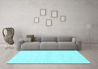 Machine Washable Solid Light Blue Modern Rug, wshabs1502lblu