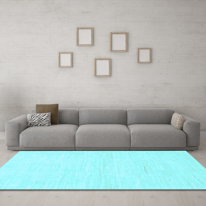 Machine Washable Solid Light Blue Modern Rug in a Living Room, wshabs1502lblu