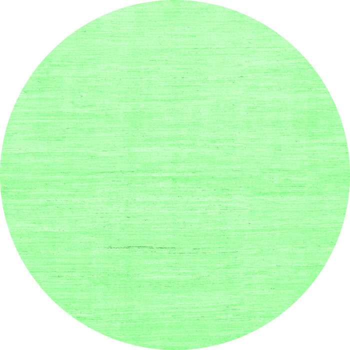 Round Machine Washable Solid Emerald Green Modern Area Rugs, wshabs1502emgrn