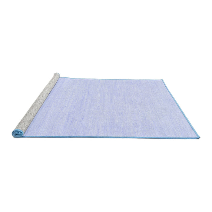Sideview of Machine Washable Solid Blue Modern Rug, wshabs1502blu