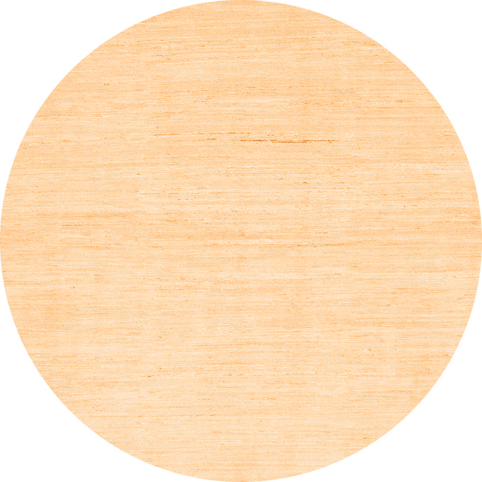 Round Machine Washable Solid Orange Modern Area Rugs, wshabs1502org
