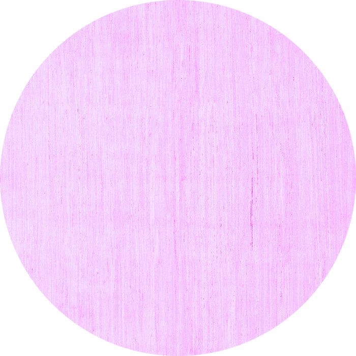 Round Machine Washable Solid Purple Modern Area Rugs, wshabs1502pur