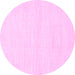 Round Solid Pink Modern Rug, abs1502pnk