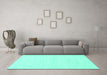 Machine Washable Solid Turquoise Modern Area Rugs in a Living Room,, wshabs1502turq