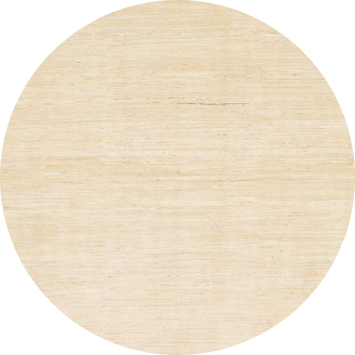 Round Abstract Deep Peach Orange Solid Rug, abs1502