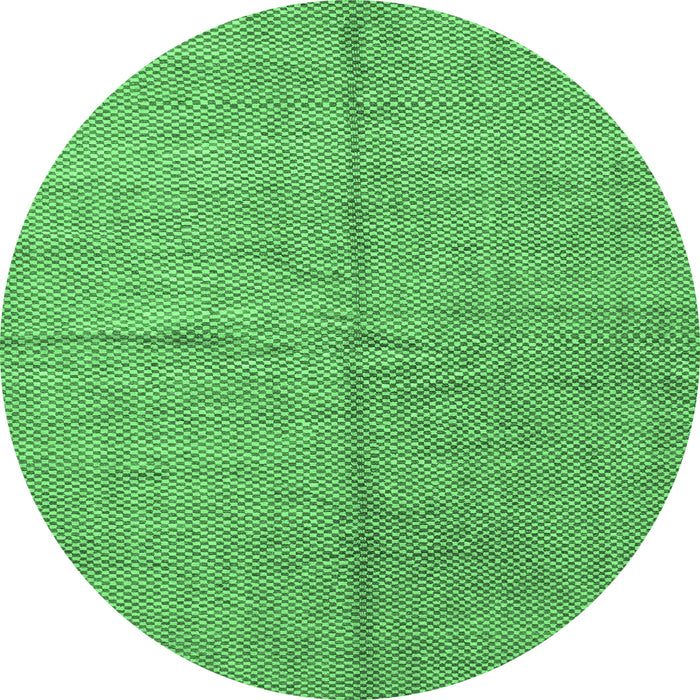 Round Abstract Emerald Green Modern Rug, abs1503emgrn
