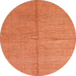 Round Machine Washable Abstract Orange Rug, wshabs1503