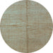 Round Abstract Light Blue Modern Rug, abs1503lblu