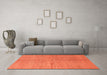 Machine Washable Abstract Orange Modern Area Rugs in a Living Room, wshabs1503org