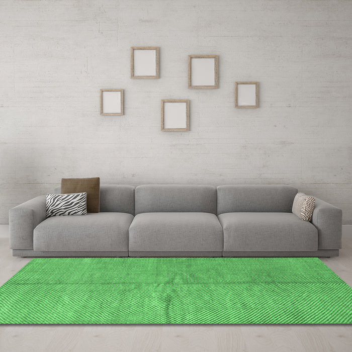 Machine Washable Abstract Emerald Green Modern Area Rugs in a Living Room,, wshabs1503emgrn