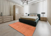 Abstract Orange Modern Rug in a Bedroom, abs1503