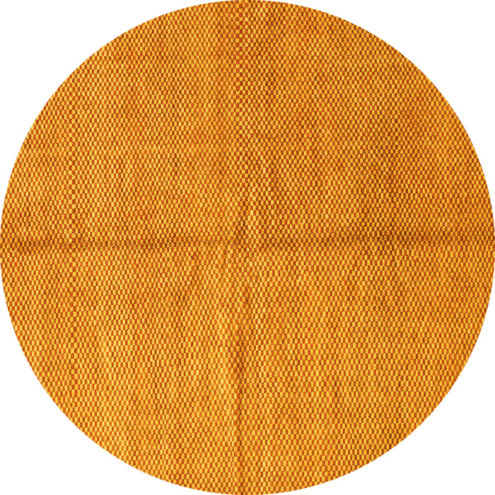 Round Abstract Yellow Modern Rug, abs1503yw