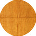 Round Abstract Yellow Modern Rug, abs1503yw