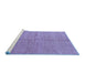 Sideview of Machine Washable Abstract Blue Modern Rug, wshabs1503blu