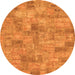 Round Patchwork Orange Transitional Rug, abs1504org