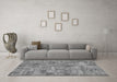 Machine Washable Patchwork Gray Transitional Rug in a Living Room,, wshabs1504gry