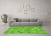 Machine Washable Patchwork Green Transitional Area Rugs in a Living Room,, wshabs1504grn