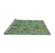 Sideview of Machine Washable Patchwork Light Blue Transitional Rug, wshabs1504lblu