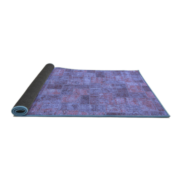 Sideview of Patchwork Blue Transitional Rug, abs1504blu