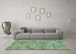 Machine Washable Patchwork Light Blue Transitional Rug in a Living Room, wshabs1504lblu