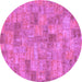 Round Patchwork Purple Transitional Rug, abs1504pur