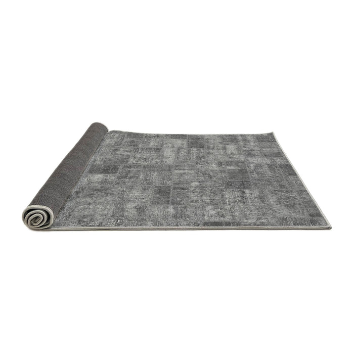 Sideview of Patchwork Gray Transitional Rug, abs1504gry