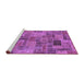 Sideview of Machine Washable Patchwork Purple Transitional Area Rugs, wshabs1505pur