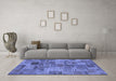 Machine Washable Patchwork Blue Transitional Rug in a Living Room, wshabs1505blu