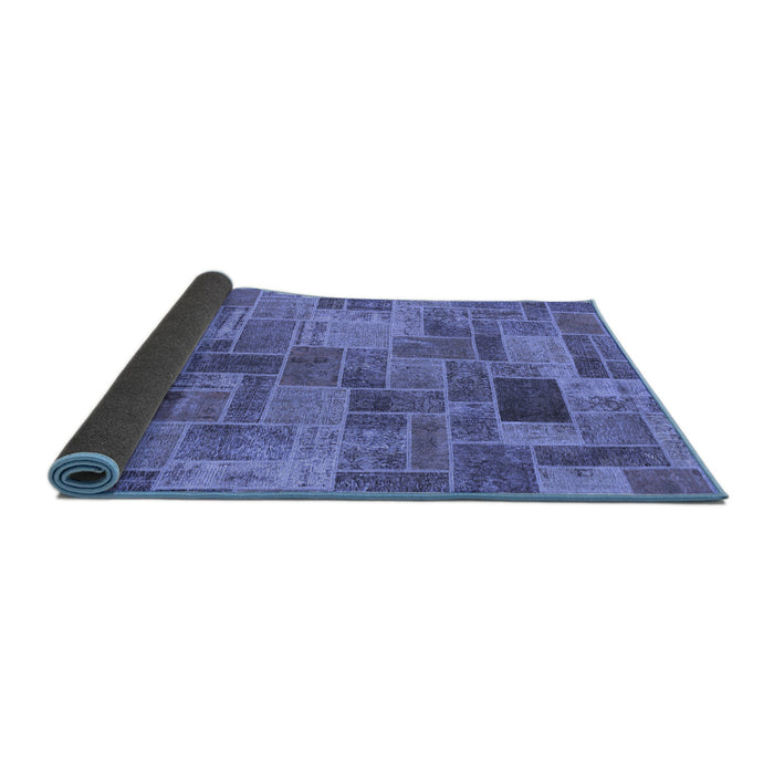 Sideview of Patchwork Blue Transitional Rug, abs1505blu