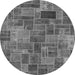 Round Patchwork Gray Transitional Rug, abs1505gry