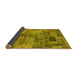 Sideview of Patchwork Yellow Transitional Rug, abs1505yw