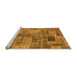 Sideview of Machine Washable Patchwork Orange Transitional Area Rugs, wshabs1505org