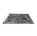 Sideview of Machine Washable Patchwork Gray Transitional Rug, wshabs1505gry