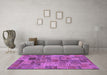 Machine Washable Patchwork Purple Transitional Area Rugs in a Living Room, wshabs1505pur