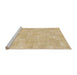 Sideview of Machine Washable Abstract Yellow Rug, wshabs1506