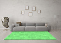 Machine Washable Abstract Emerald Green Modern Rug, wshabs1506emgrn