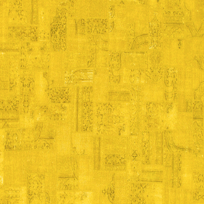 Square Machine Washable Abstract Yellow Modern Rug, wshabs1506yw