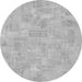 Round Abstract Gray Modern Rug, abs1506gry